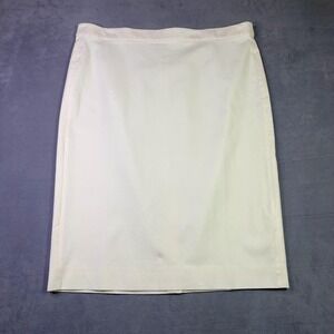 J.Crew‎ No. 3 Pencil Skirt Womens 20 Ivory Stretch Lined Midi Career AW310